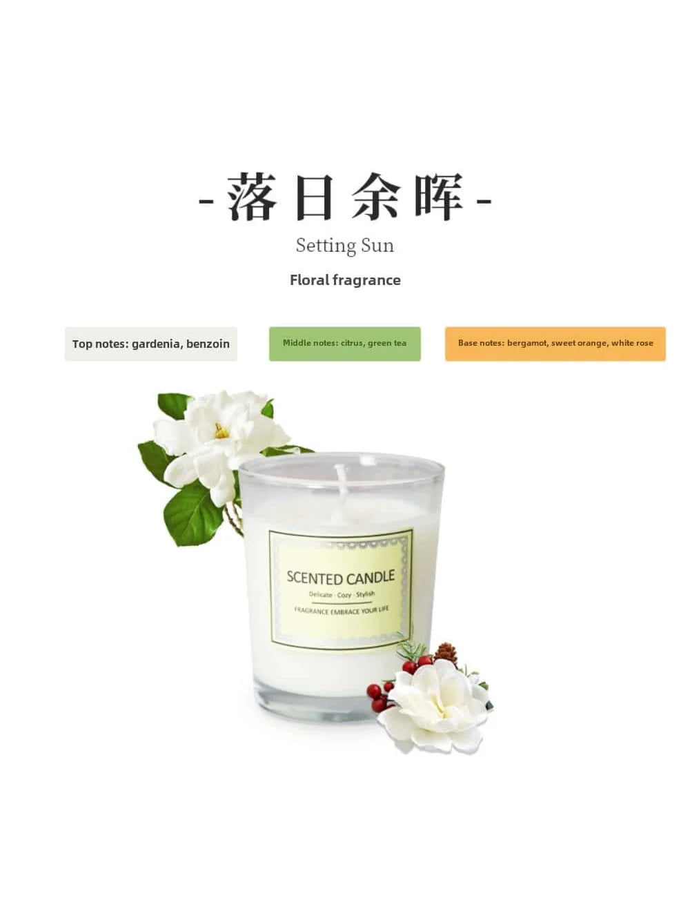 Candle Fragrance Atmosphere Smoke free Aromatherapy Candles