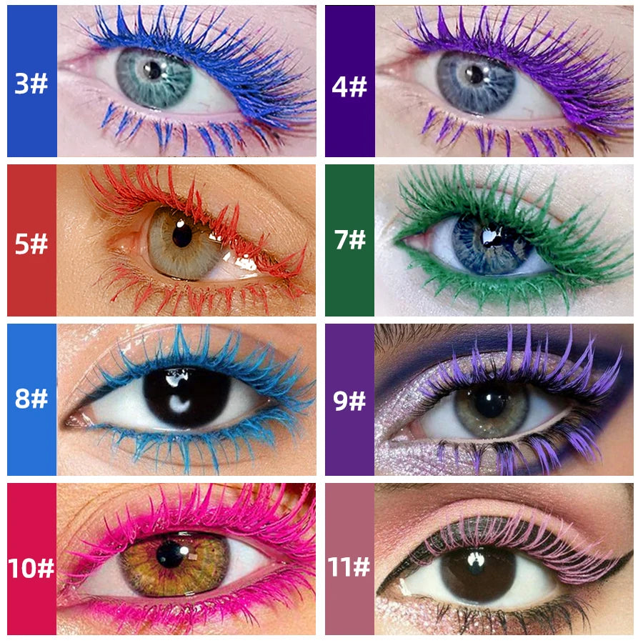 Colorful Slender Mascara Waterproof Fast Drying Curling Eyelashes
Multicolor Lashes Makeup Long Lasting Blue Green Cosmetic