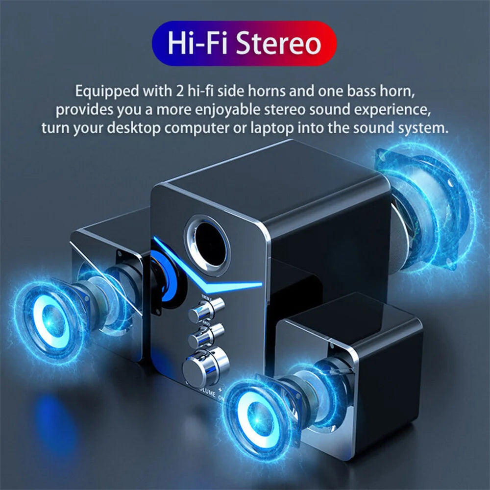 USB Computer LED Speakers System Subwoofer Stereo Bass Control
for Desktop Laptop PC Portable Loud Speaker