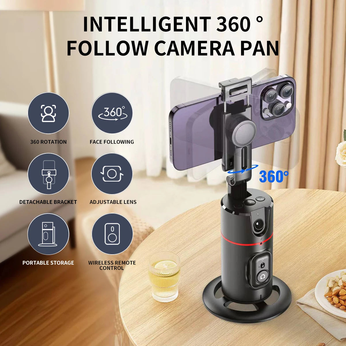 Selfieshow P02 Gimbal 360 Rotation AI Automatic Tracking Shooting Stabilizer
Detachable Phone Clip Mini Selfie Stick PhoneHolder