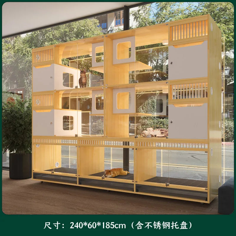 Pet Cabinet Customized Pet Dog Foster Cage Solid Wood Cage Display Cabinet Pet Store Care