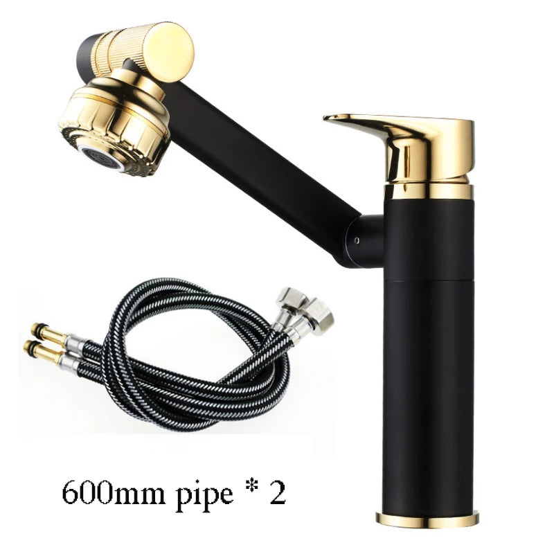 1080° Swivel Bathroom Sink Faucet Basin Faucet Mixer Deck
Mounted Splash Proof Water Tap Shower Head Aerators Tapware PIPE x 2