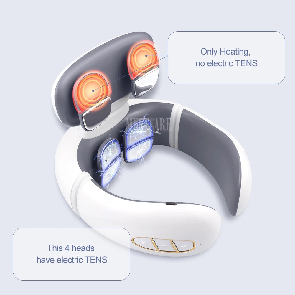 TENS Back Neck Massager, Heated Wireless Shoulder Massage,