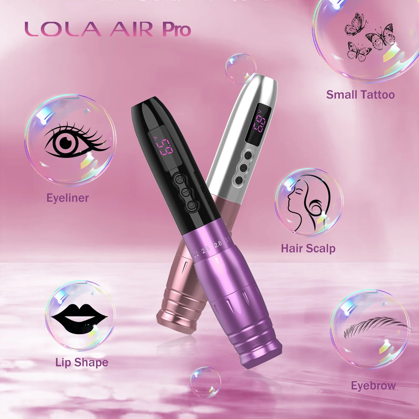 AIR Pro Wireless Battery Permanent Makeup Pen Machine for
PMU SMP&TATTOO Adjustable Stroke for Cartridge Tattoo Needles