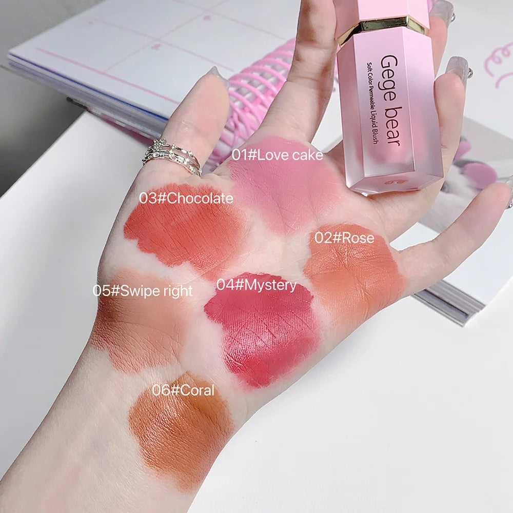 Gege Bear Blush Cream 6 Colors
Smooth Velvet Matte Pink Blusher Natural Easy To Smudge