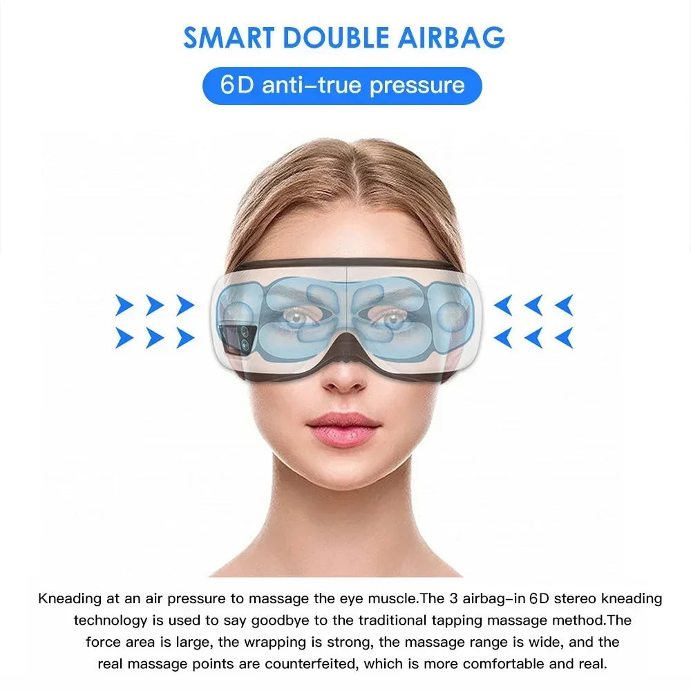 6D Eye Massage Instrument Smart Airbag Vibration Eye Care
Hot Compress Bluetooth Eye Massager Glasses Fatigue Pouch & Wrinkle