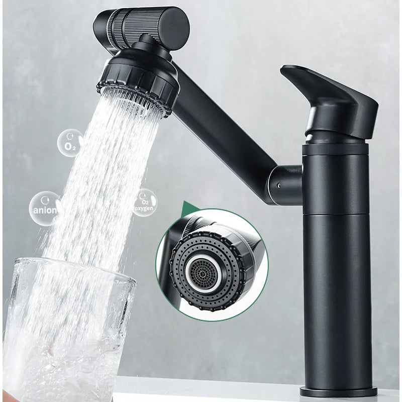 1080° Swivel Bathroom Sink Faucet Basin Faucet Mixer Deck
Mounted Splash Proof Water Tap Shower Head Aerators Tapware PIPE x 2