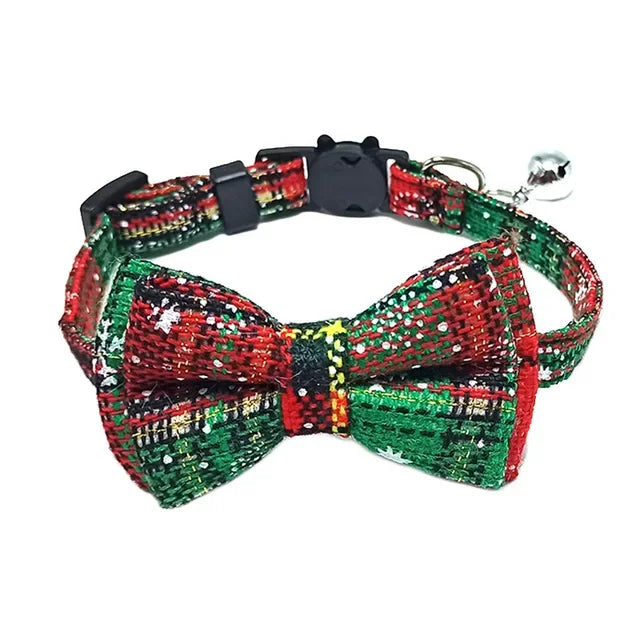 Pet Breakaway Cat Collar Bow Tie and Bell Cute Plaid
Christmas Red Elastic Adjustable Dog Collar With Sash Small Bell For Cats