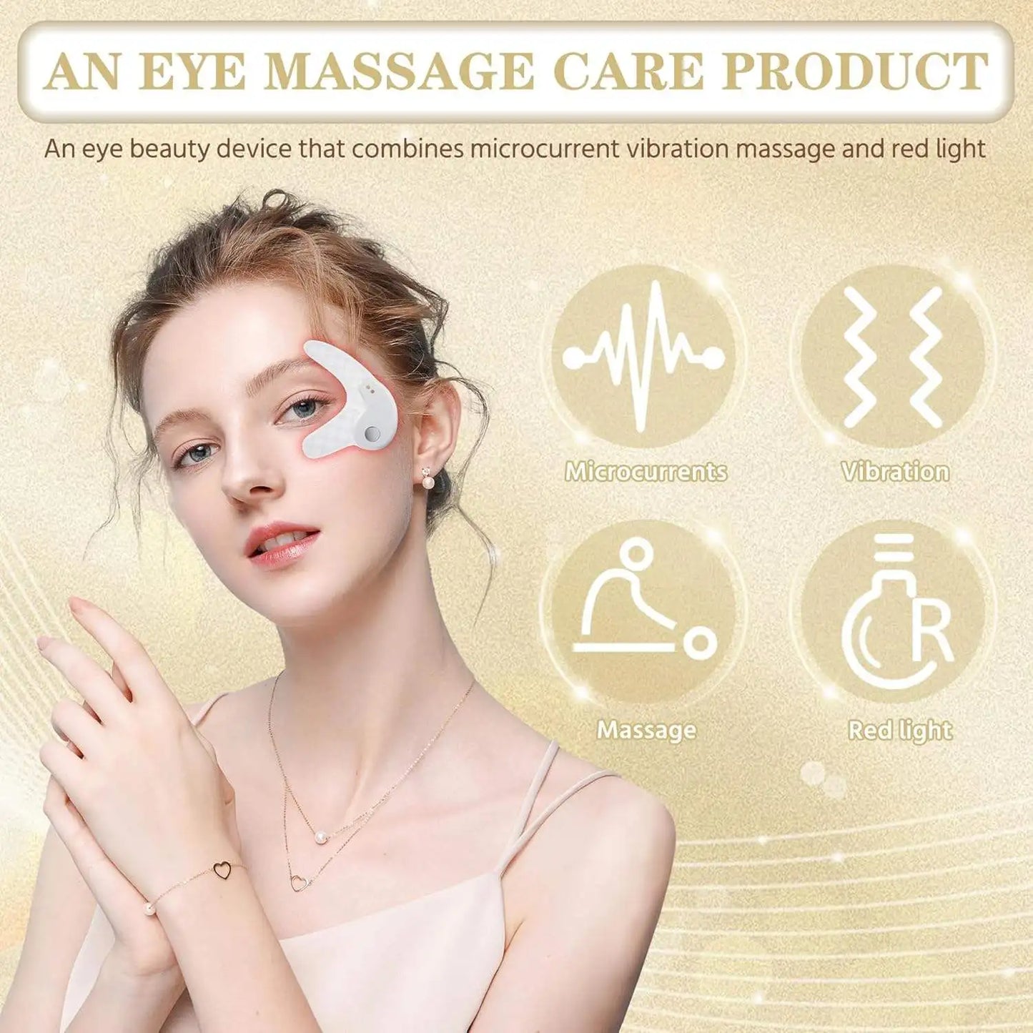 Ems Micro Current Mini Eye Beauty Device Red Light Therapy Under Eye Massager