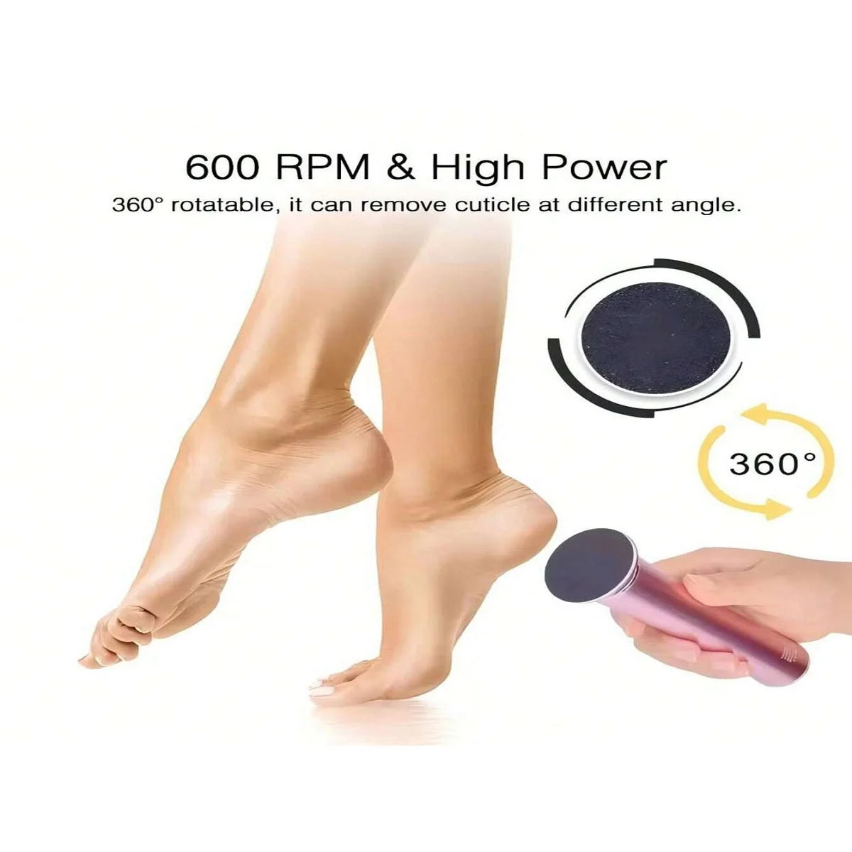 Electric foot callus remover, cordless foot file, rechargeable automatic remover, pedicure tool, remover, sharpener, grinder