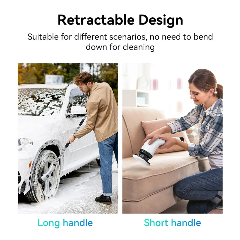 Electric Spin Scrubber Cordless Cleaning Brush Shower Cleaning Brush with
7 Replaceable Brush Heads Power Scrubber 2 Gears Clean