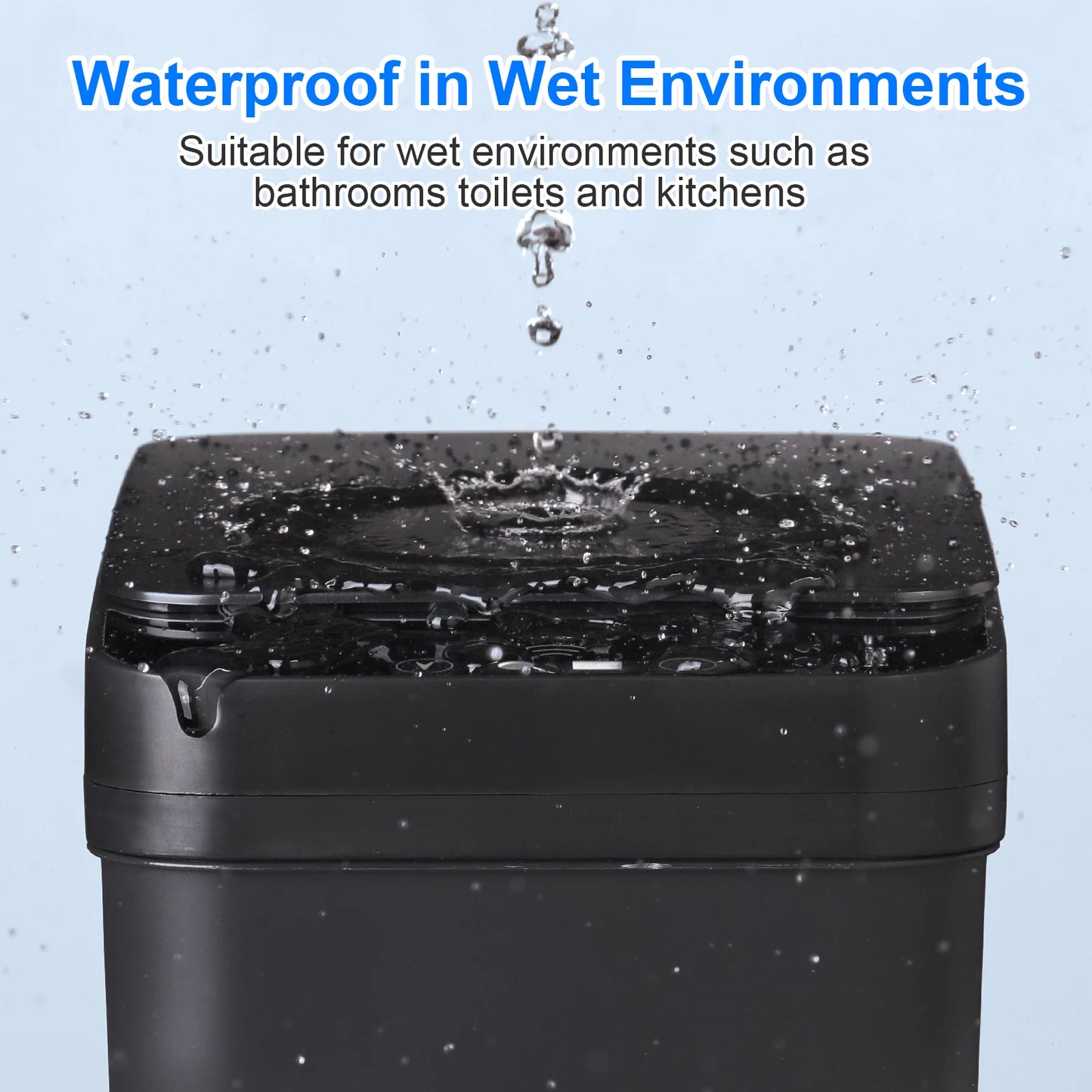 2 Pack 12L Bathroom Automatic Trash Can Touchless Motion Sensor
Slim Garbage Can Lid for Bedroom Living room Office Black