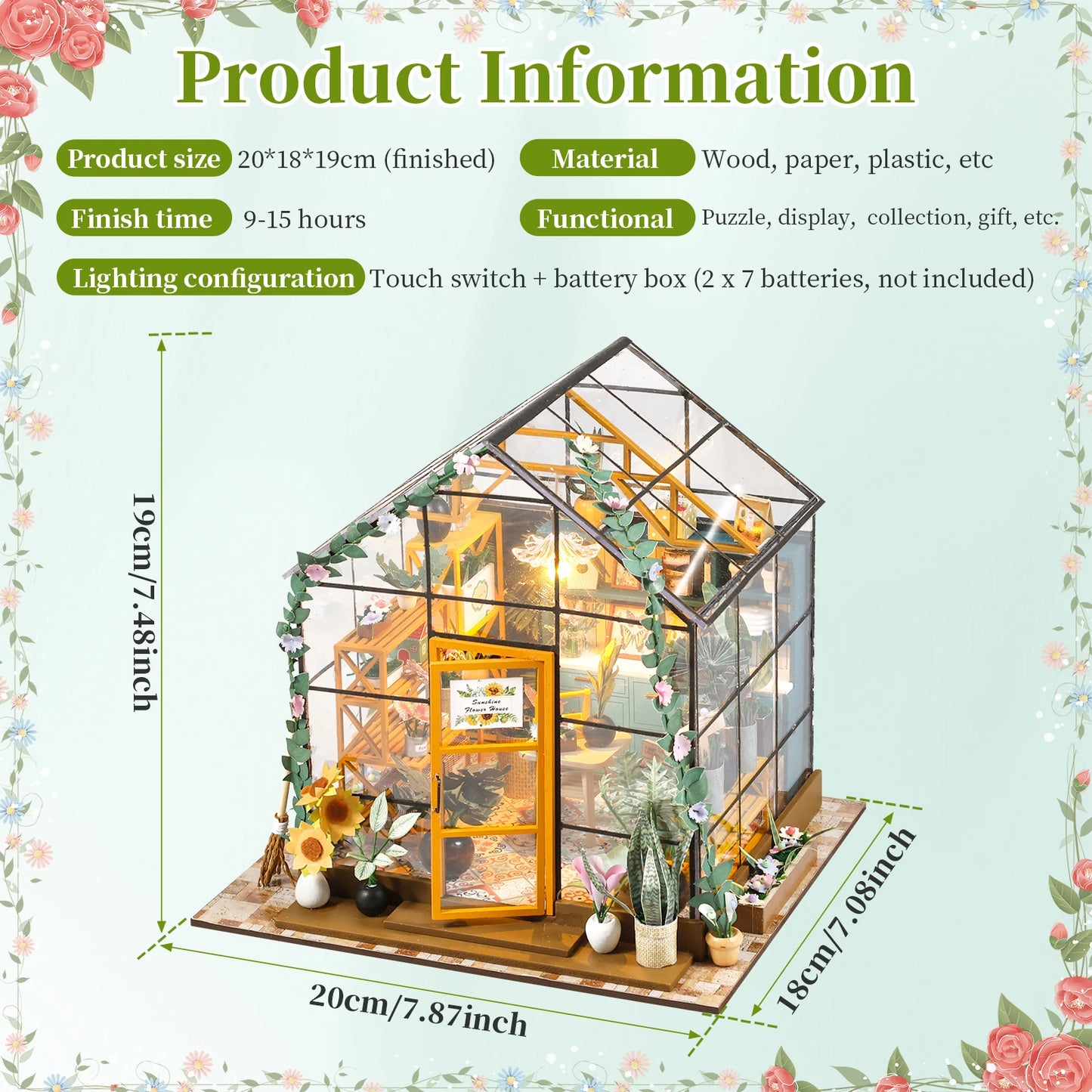 DIY Miniature Garden House Kit with Furniture