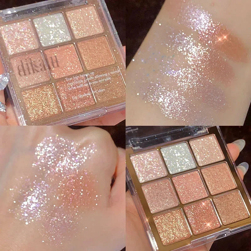 9-Color Eye Shadow Palette Glitter Pearly Eyeshadow Palette Nude