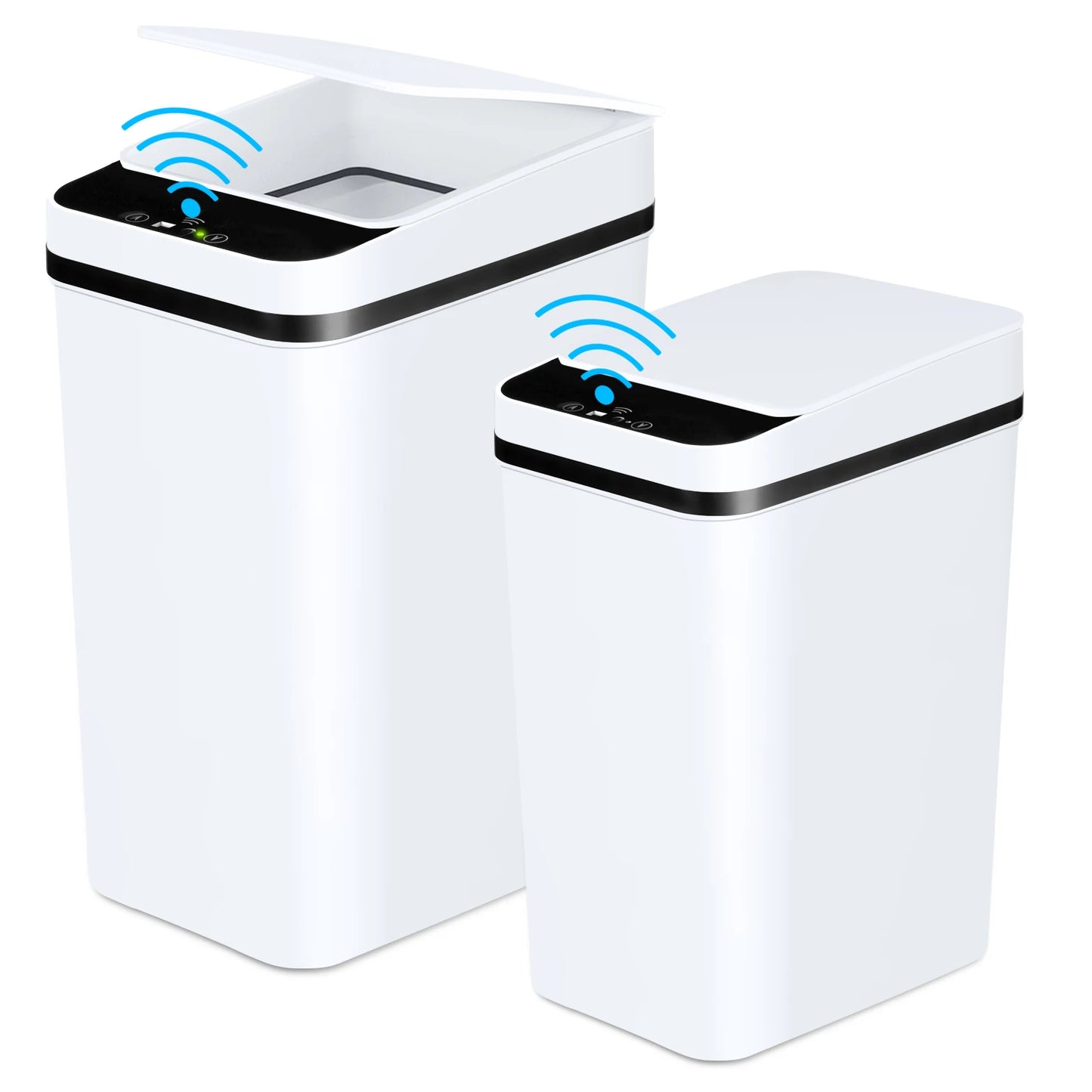 2 Pack 12L & 18L Automatic Trash Can Touchless Motion Sensor
Garbage Can with Lid for Bedroom living Room Kitchen White
