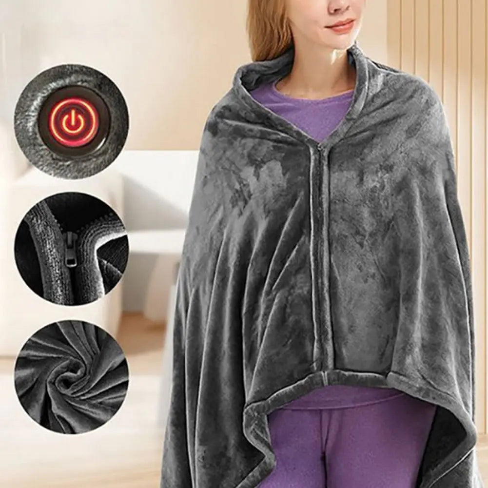 USB Electric Heated Blanket 3 Heating Levels Fleece Heated Blanket