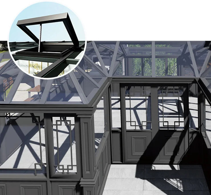 Victorian Luxury Prefabricated Portable Aluminum Tinted Glass
Sun Backyard Double Glazed Room Garden Bungalow