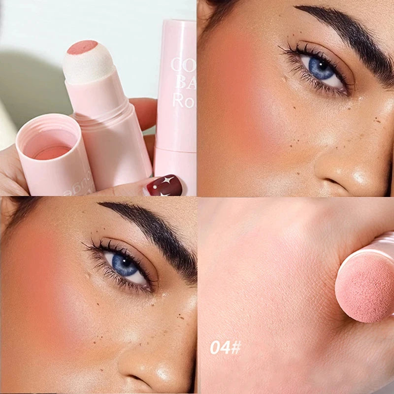 Soft Fog Blush Stick - Energetic Bouncy, Korean Style, Brightening, Dual-use For Lips And Cheeks, Natural Color Vitality Girl