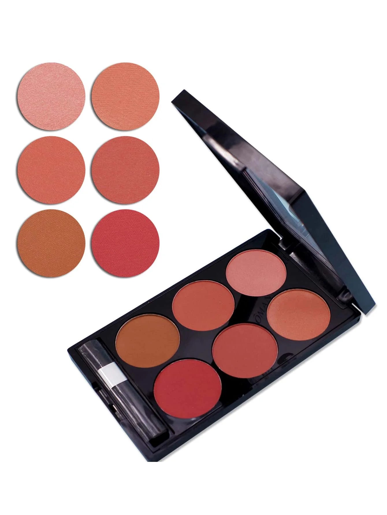6-color blush and contouring all-in-one palette
pearlescent matte powder makeup palette
