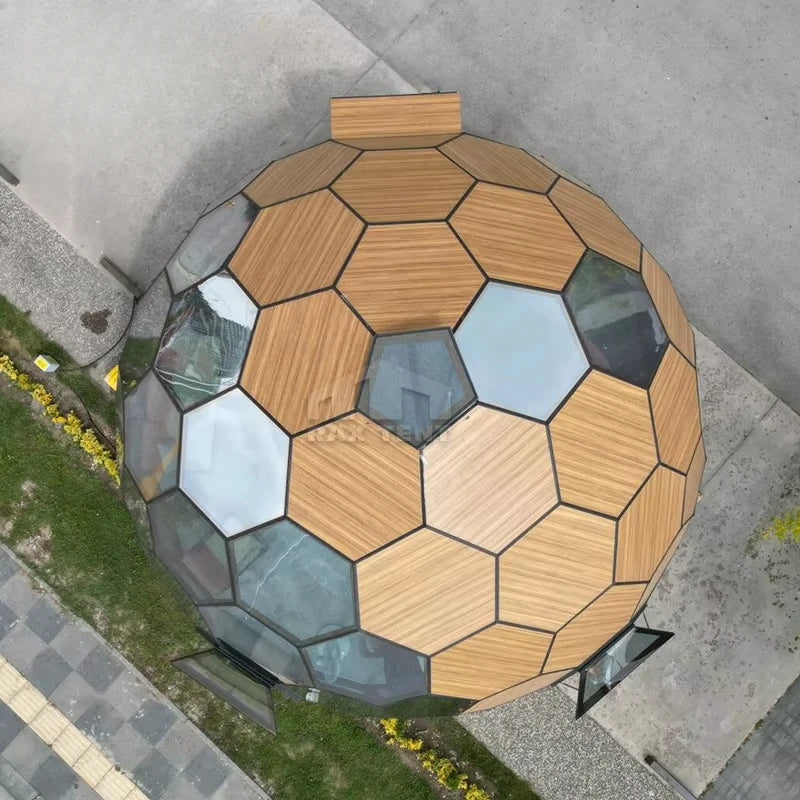 wooden honeycomb glass dome house for luxury hotel tents