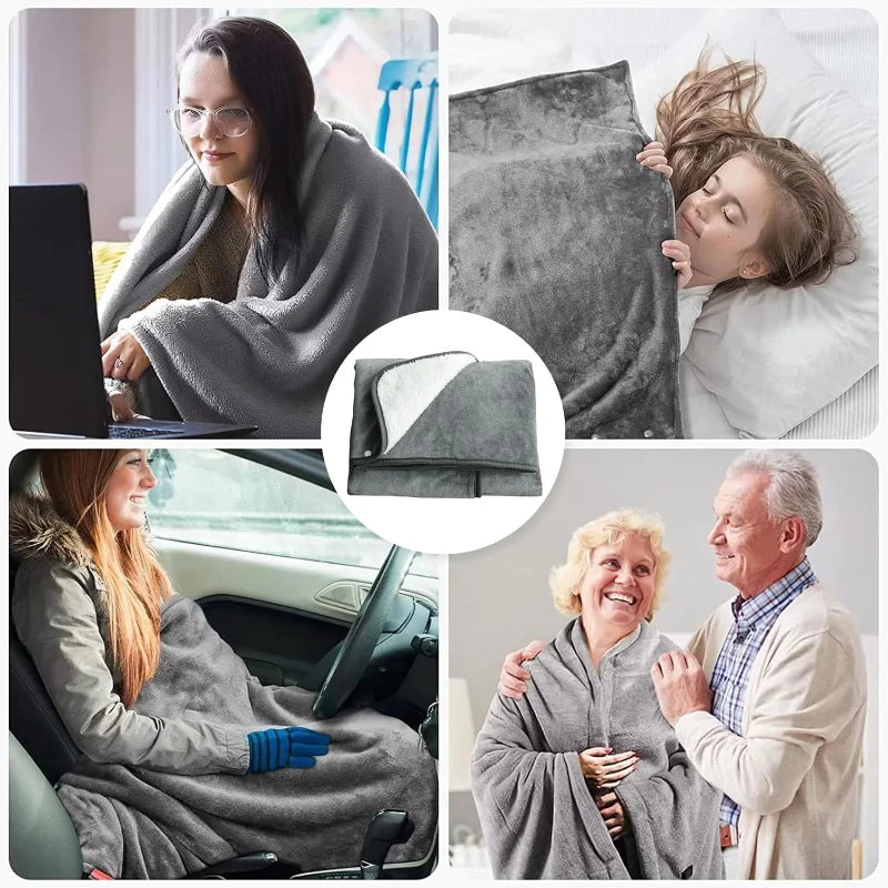 USB Electric Heated Blanket Wearable Heated Throw Blanket
Adjustable 3 Levels Temperature Machine Washable Warmer Blanket