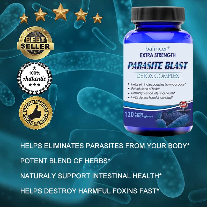 Parasite Cleanse Gut Detox Complex Supports Gut Cleansing -
Removes Parasites From The Body and Helps with Immune Health