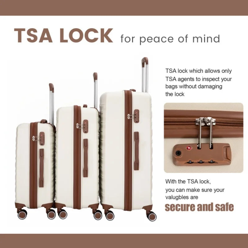 Luggage Sets 5 Piece,Suitcases with Double Spinner Wheels and TSA Lock,Hardcase 3 set
Luggage with Travel Duffle Bag