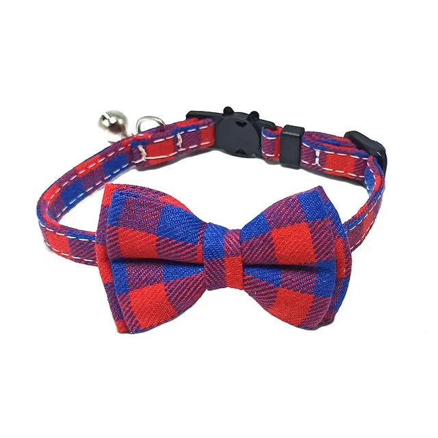 Pet Breakaway Cat Collar Bow Tie and Bell Cute Plaid
Christmas Red Elastic Adjustable Dog Collar With Sash Small Bell For Cats