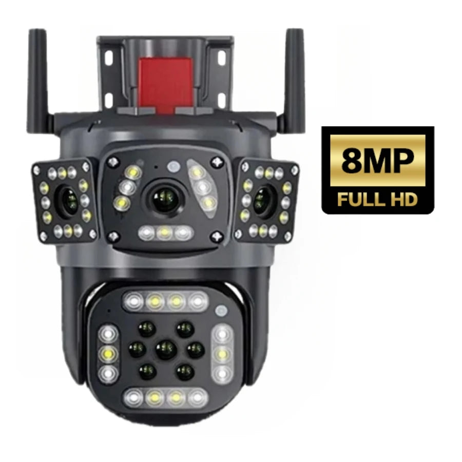 4K Dual Lens Screen Camera Outdoor Three Screens
Protection Motion Detection Outdoor IP CCTV Surveillance Cameras