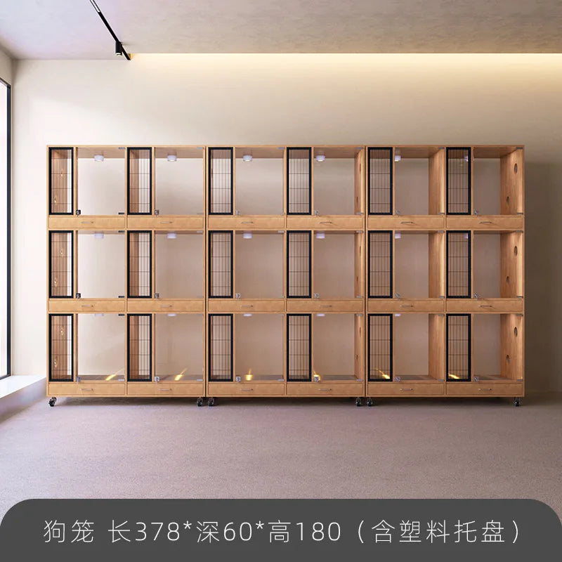 Pet Cabinet Customized Pet Dog Foster Cage Solid Wood Cage Display Cabinet Pet Store Care
