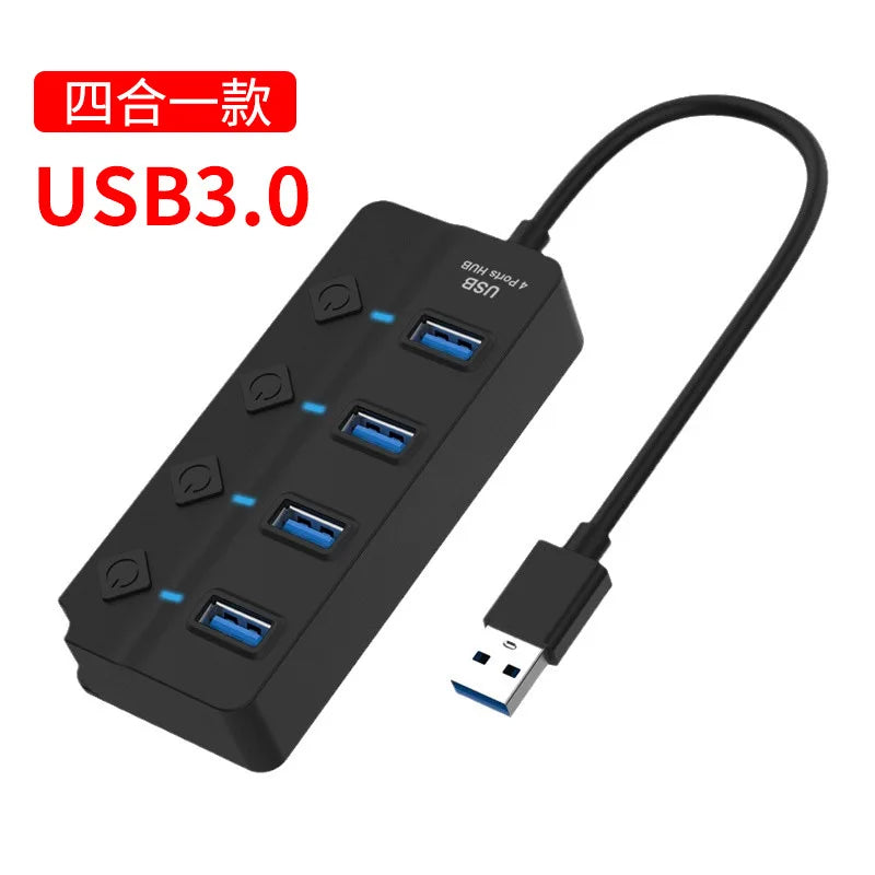 USB Hub 3.0 2.0 Multi USB High Speed Splitter Adapter
4/7 Port Multiple Expander With Switch For PC Computer Accessories