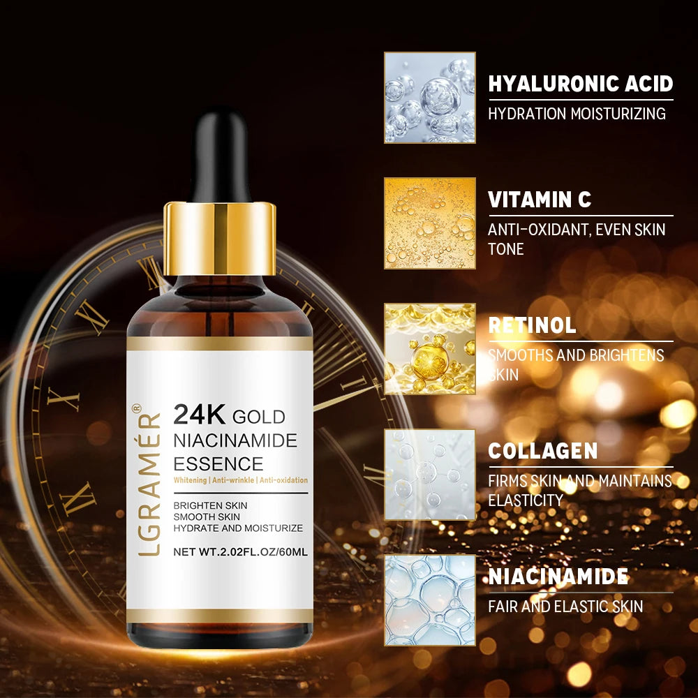 24k Gold Nicotinamide Hyaluronic Acid Anti-aging Facial Collagen Essence