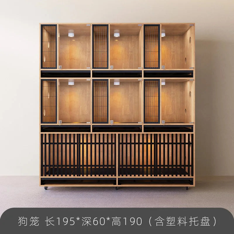 Pet Cabinet Customized Pet Dog Foster Cage Solid Wood Cage Display Cabinet Pet Store Care