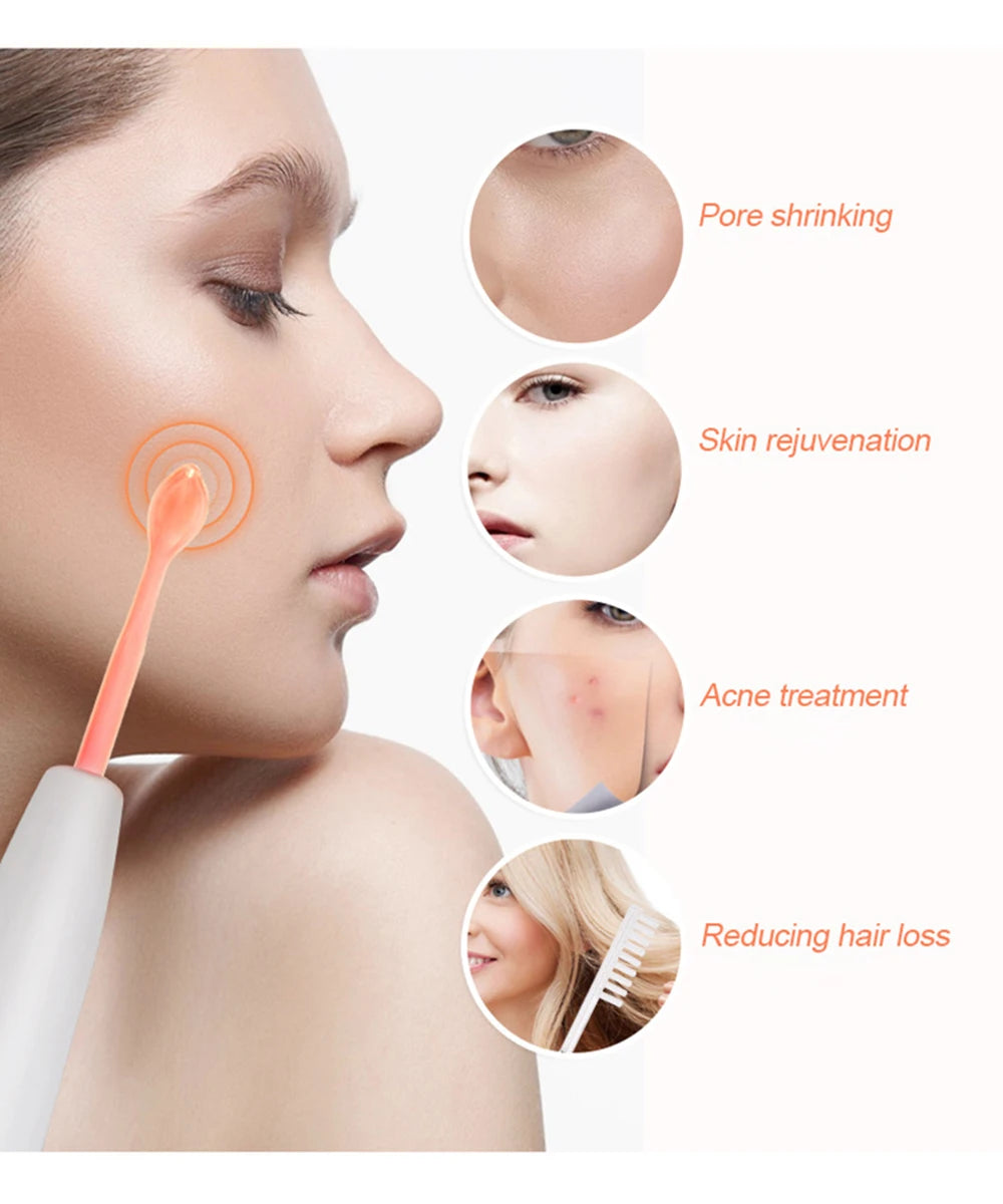 6 IN 1 High Frequency Electrode Wand w/Neon Electrotherapy
Glass Tube Spot Acne Remover Skin Care Face Hair Salon Beauty Device