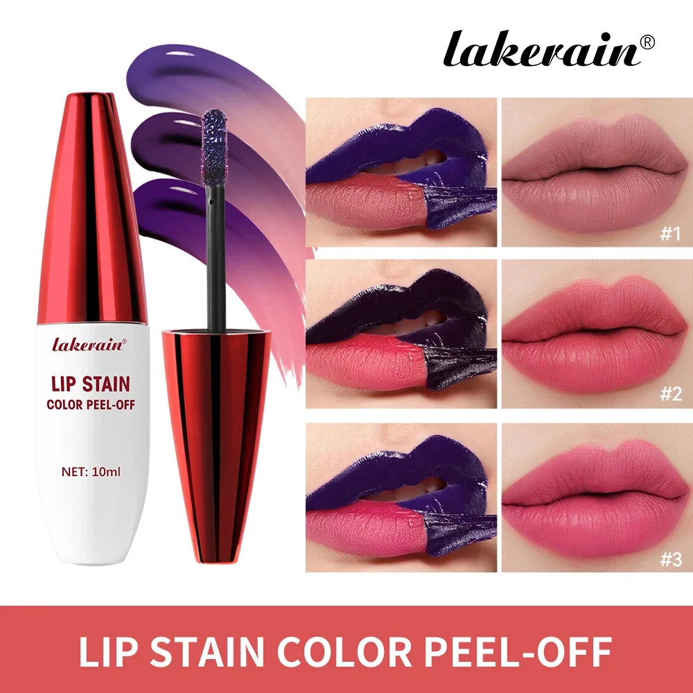 Peel Off Rose Pink Lip Gloss Matte Outline Contour Tattoo Lip Stain Waterproof Waterproof