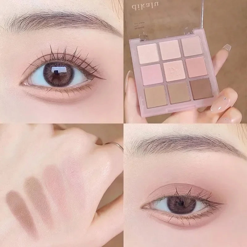 9-Color Eye Shadow Palette Glitter Pearly Eyeshadow Palette Nude