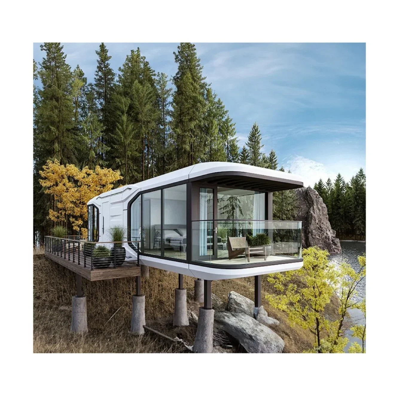 Modular Capsule Home Tiny Movable Prefab Capsule House
Villa Mobile Home Portable prefab house Space Caps ule House