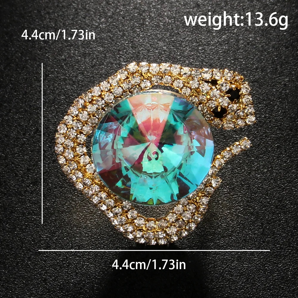 Snake Ring for Women Adjustable Rhinestones Jewelry Gifts Vintage Gothic