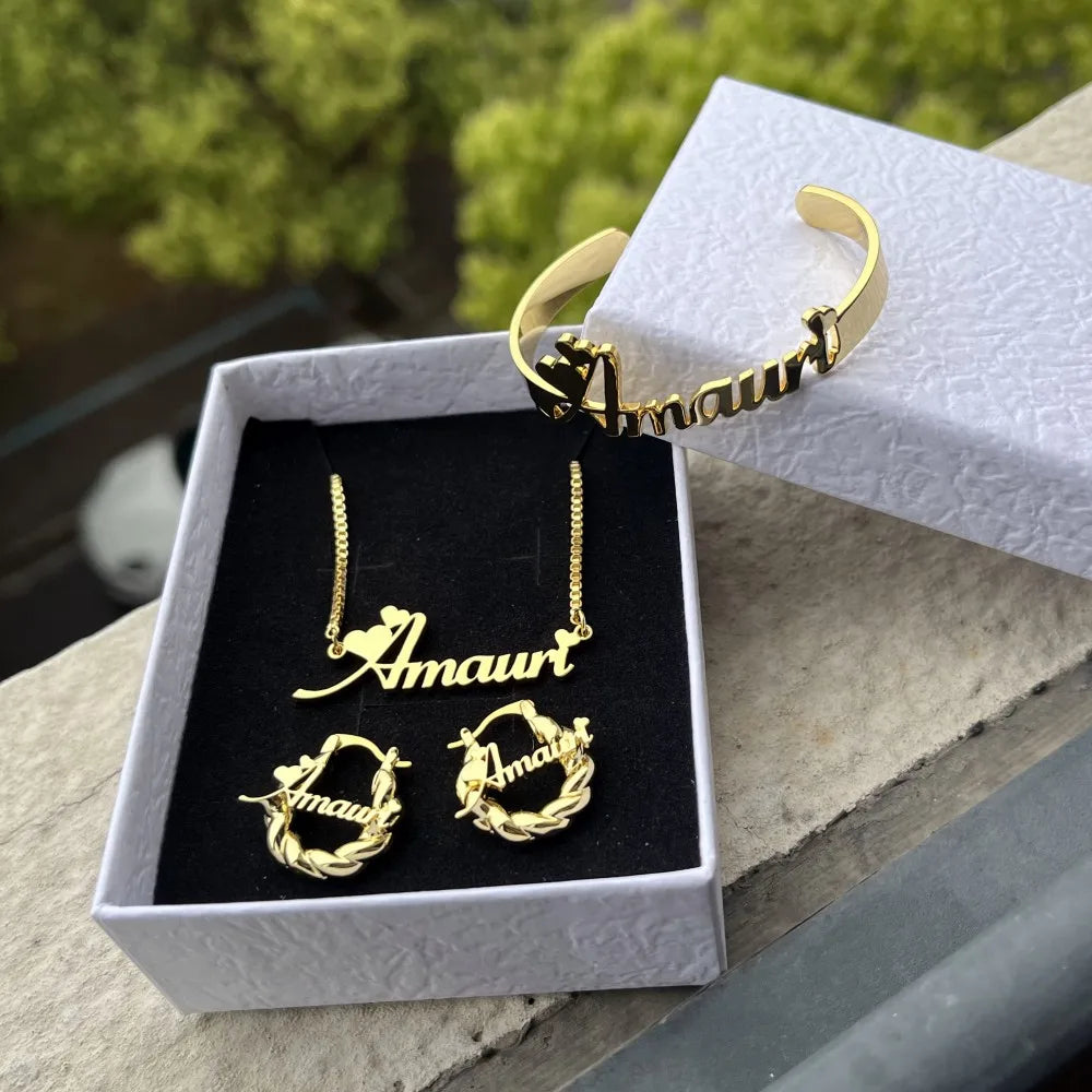 Custom Name Jewelry
Personalized Letter Necklace
Customized Name Bangles \
Stainless Steel Mini Hoop Earrings 18mm