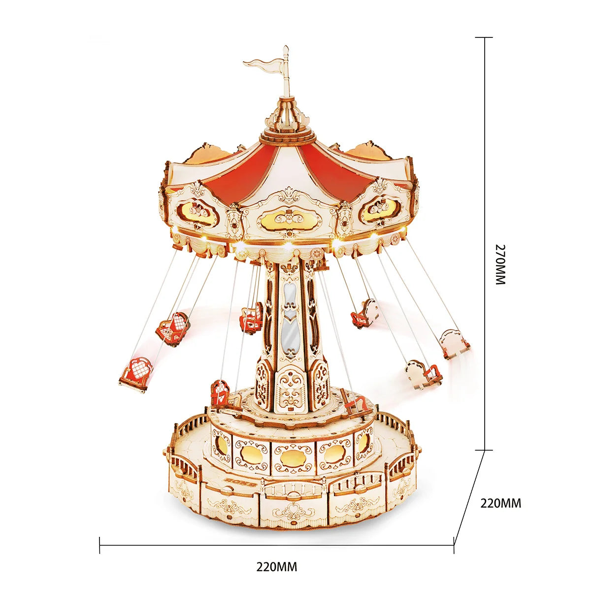 Magic Amusement Park Wooden Toys DIY Music Box Moveable 3D Wooden Puzzle