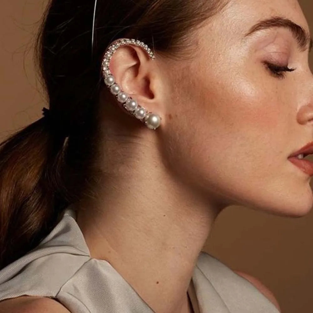Pearl Ear Clips Without Piercing
Jewelry Fashion Elegant Vintage Accessories
Bridal Ear Cuff Wrap Stud Clip Earrings