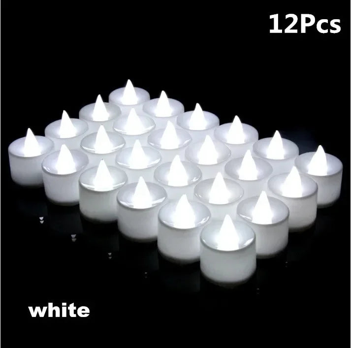 12/24/48Pcs Flameless LED Candles Lights Battery Powered