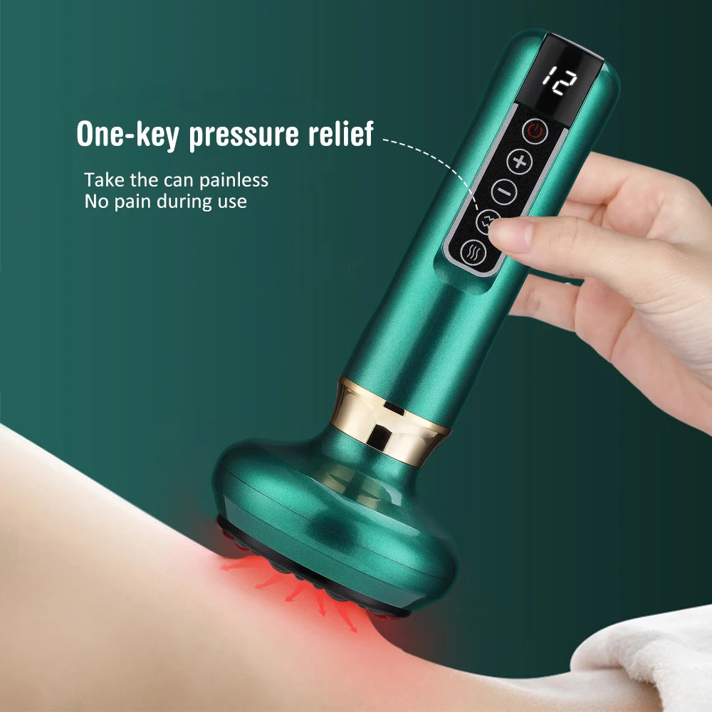Electric Cupping Massager Vacuum Suction Cup
GuaSha Anti Cellulite Beauty Health Scraping Infrared Heat Slimming Massage Therapy