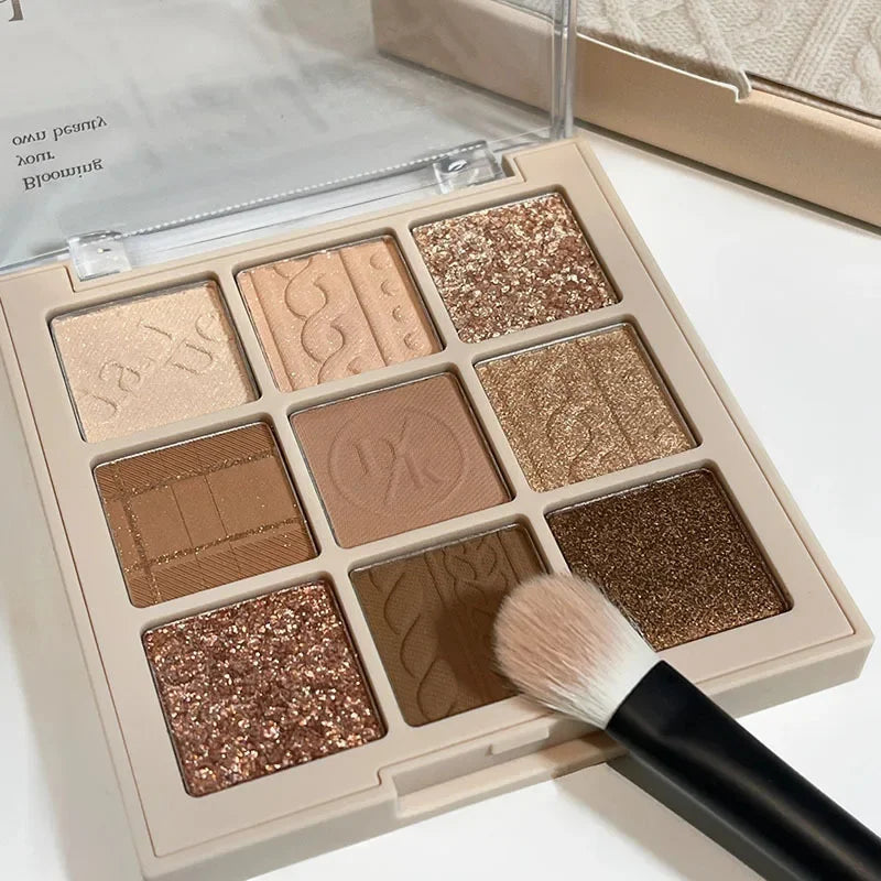 9-Color Eye Shadow Palette Glitter Pearly Eyeshadow Palette Nude