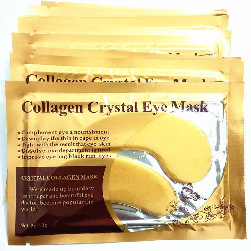 10p packs Gold Eye Mask Crystal Collagen Anti-Aging Dark Circles Acne Beauty Patches For Eye Skin Care