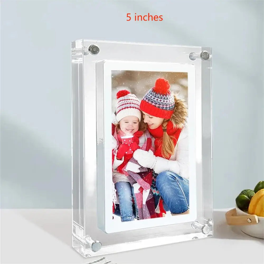 Acrylic Digital Photo Frame 5/7 Inch 1000mAh Vertical Display IPS Screen 2G Memory