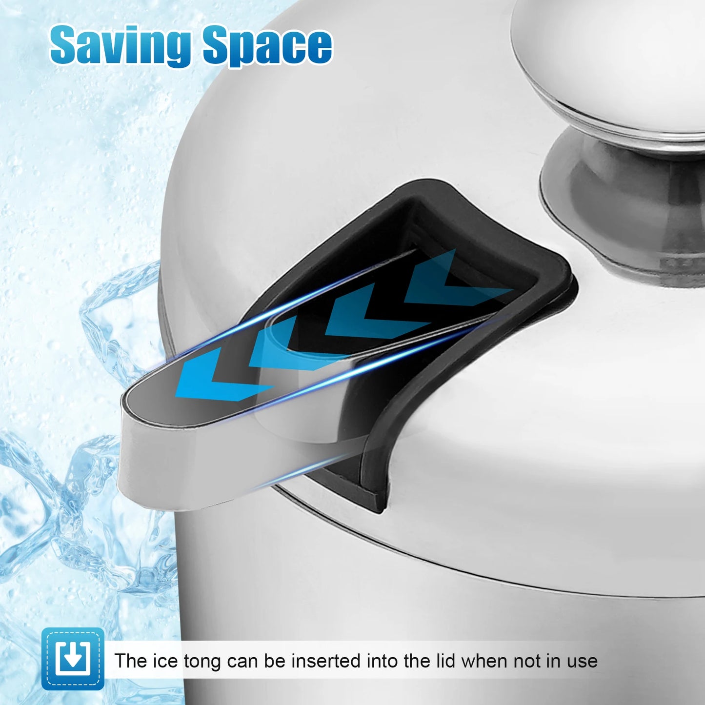 1.3L Ice Bucket Kit Stainless Steel Insulated Double-layer with Tongs