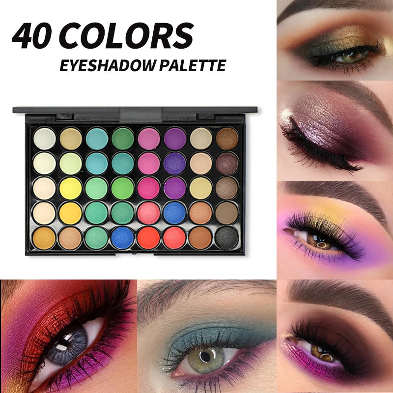 40 Colors Ultimate Eyeshadow Palette Matte & Shimmer F
inishes Earth Tones Long-Lasting Smudge Proof Makeup Kit Korea Cosmetics