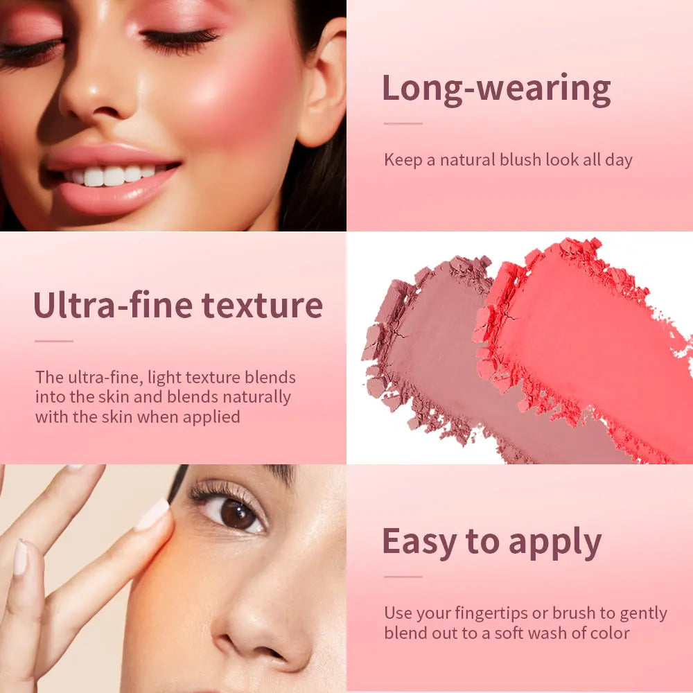Hot Matte Embossed Blush Palette Rosy Blusher Facial Blush Powder
High Pigmented Pink Coral Rouged For Cheeks Smooth Cosmetics