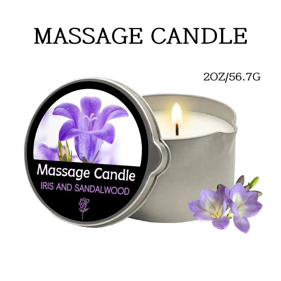 Massage Candle -Essential Oil- Six different scents , 1oz/2oz Melts into Warm Massage Oil -
Sensual Massage Candle, Pour Spout